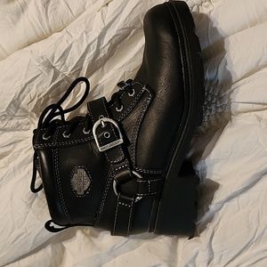 Black ankle HD riding boots